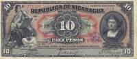 (№1910P-46a) Банкнота Никарагуа 1910 год "10 Pesos"